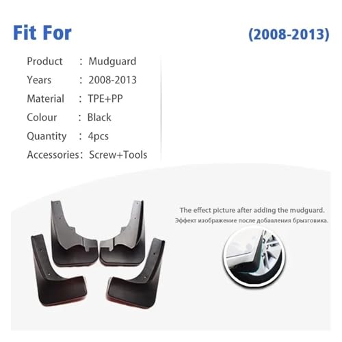 Guardabarros para Mitsubishi Outlander 2008-2013 con máxima protección contra salpicaduras 3