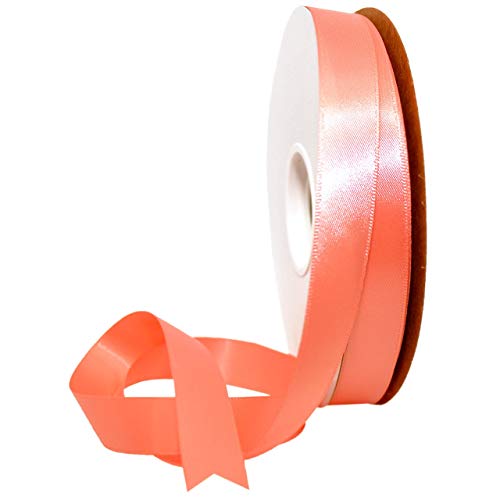 Image of Morex Ribbon 08816 /50-238 Double Face Satin Ribbon, 3 /8 inchx 50 Yd, Light Coral