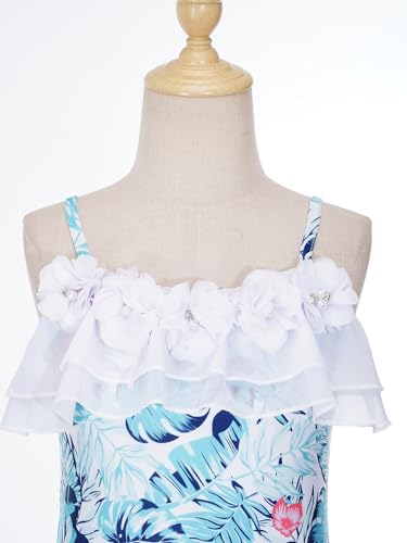 Traje de baño de dos piezas infantil con falda de borlas y cómodo tejido elástico 5
