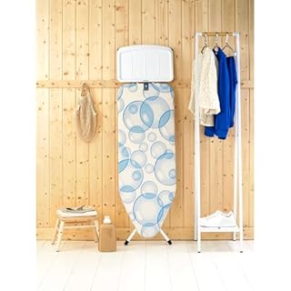 Brabantia - Ironing Board C - Extra Large Steam Iron Rest - Adjustable in Height - Non-Slip Rubber Feet - Triple Layer Cotton Cover - Foldable XL Unit - Bubbles - 124x45 cm