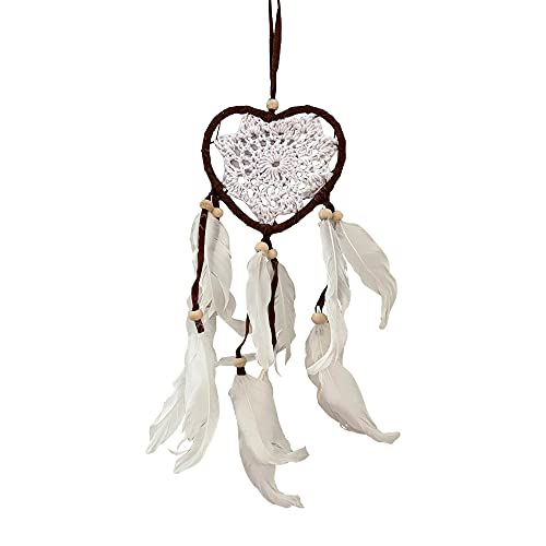 Vie Naturals Heart Shaped Dream Catcher, 9cm, Brown, Multicolor - Image 2