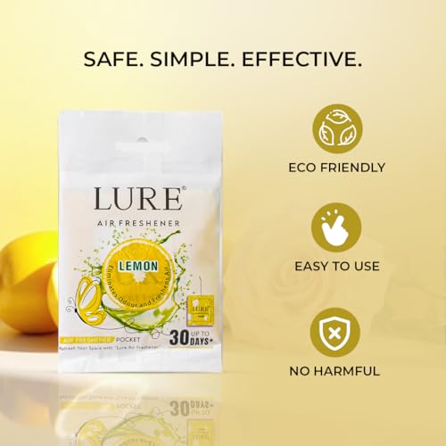 Image of LURE Gel Pocket Air Freshener For Bathroom, Toilet, Home | Germ Protection | Last Upto 30 Days - Lemon 10 Gm (Pack Of 6)