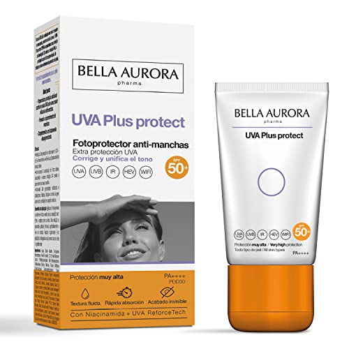 Bella Aurora - UVA Plus Protect, Protector Solar Facial Antimanchas SPF50+, Protección Solar...