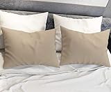 Tela fresca en 100% percal PETTI Artigiani Italiani Almohadas, Paloma Gris, 2 Unidades (52 x 82 cm), Fundas Cojines, 100% Percale, Made in Italy