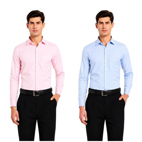 Image of Men's Solid Formal Shirt | Premium Cotton Rich Full Sleeves Shirt | Comfort Fit Office Wear Shirt with Single Chest Pocket | Stylish Casual & Formal Shirt for Men