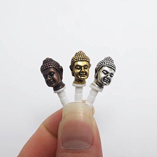 ZOEAST® Golden Silvery Tathagata Buddha Head Joss Dust Plug 3.5mm Phone Headphone Jack Earphone Cap Ear Cap Dust Plug Charm iPhone 4 4S 5 5S SE 6 6S Plus HTC Samsung IPad IPod etc. (3pcs Buddha)