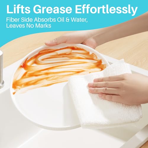 Image of JOYMOOP 8 Pack Non Scratch Wire Dishcloths for Kitchen, 2 Sided Dish Towels, Reusable Cleaning Rags, Dish Cloths for Washing Dishes and Dish Rags for Washing Dishes, Quick Dry, 10 inch x 10 inch