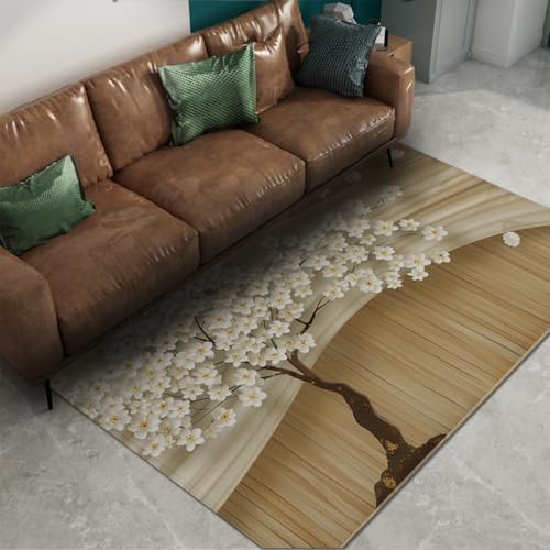 Tapis doux cerisier lavable en machine pour décoration de maison - 6