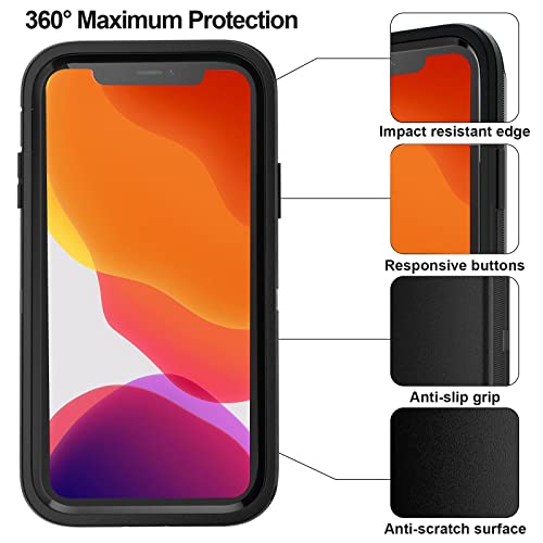 Coque iPhone 11 Pro de qualité militaire robuste avec clip noir - 4