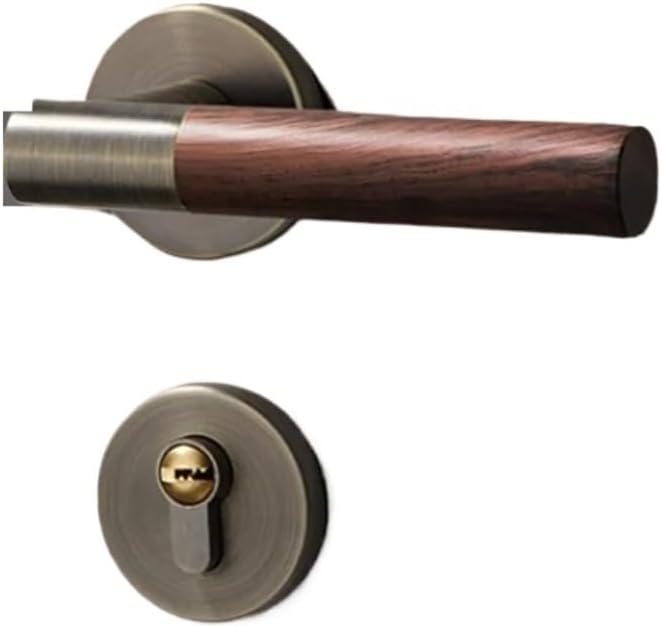 Zinc Alloy Indoor Silent Light Solid Wood Door Handle Lock 1Pcs(3_72MM)