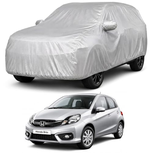 Image of Autofact Car Body Cover Compatible with Brio | Custom Fit Car Cover | 100% Water-Resistant| Triple-Stitched Lightweight Fabric | Dustproof | Indoor & Outdoor Use | Elastic Bottom