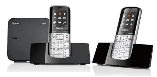 Gigaset SL400 / SL 400 DUO ohne Anrufbeantworter mit insgesamt 2 Mobilteilen metall / schwarz