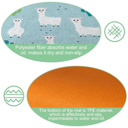 Alfombrillas de cocina absorbentes lavables con diseño llama 6