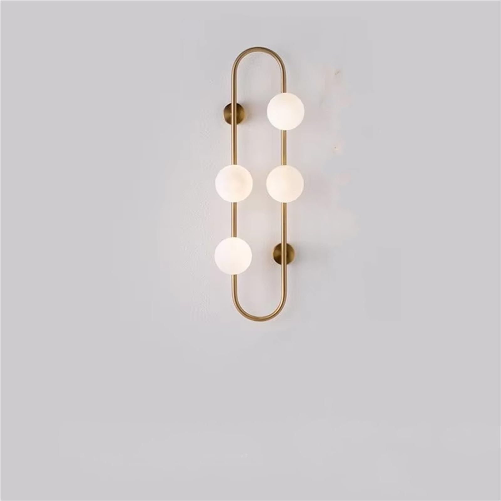 Nowoczesna lampa ścienna LED do sypialni, dekoracja szklana, korytarz, hotel, lampka nocna, stół oświetleniowy do wnętrz (naturalny biały mosiądz, 4 kulki)