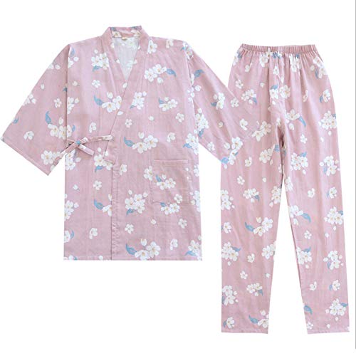 OWLONLINE Costume de Pyjama Kimono Japonais pour Femme en Pur Coton Taille L A14 Cover