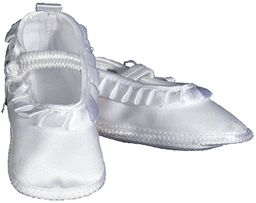 Girls Satin Shoe with Pleated Ribbon
