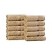 Superior Luxurious Soft Hotel & Spa Quality Washcloth Face Towel Set of 10, Made of 100% Premium Long-Staple Combed Cotton - Toast, 13" x 13" each