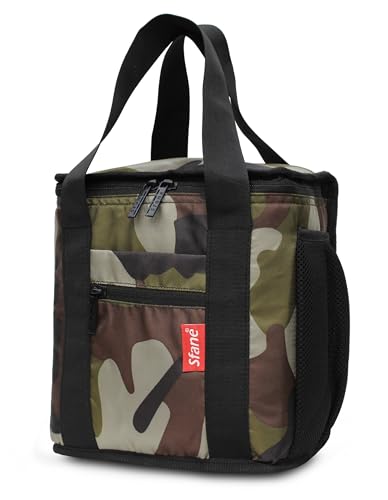 Image of Sfane Insulated Lunch Bag - Compact, Easy Wash, Smooth Zipper & Lightweight - Tote Bag & Container, Tiffin Bag for Men, Women, Adults (Mulicolor)