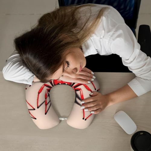 Almohada de espuma viscoelástica para viaje rojo pequeño miniatura 6