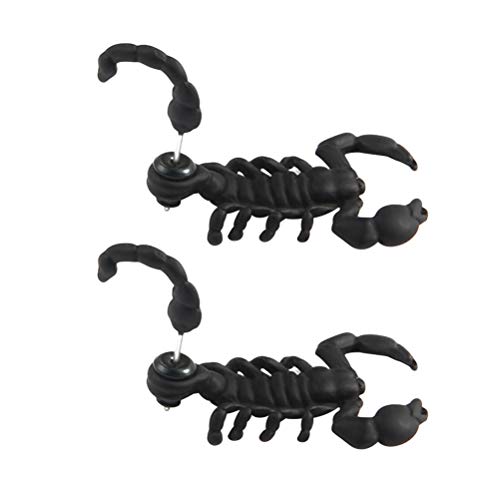 Par Brincos De Escorpião Brinco Preto Brincos Punk Brincos Femininos Brincos Pendurados Pretos Brinc
