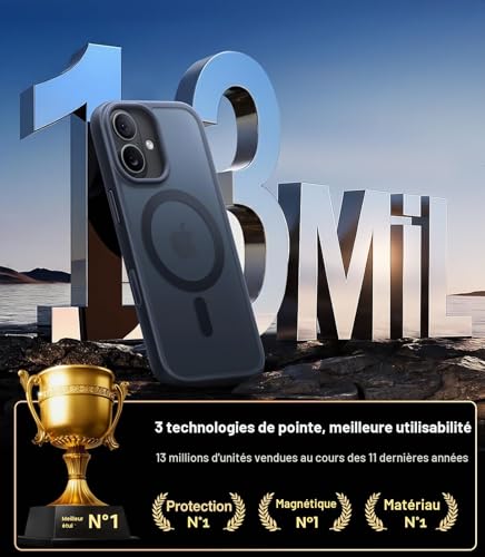 Coque iPhone 17 veloutée TORRAS Guardian en texture noire premium