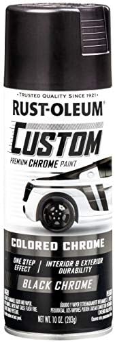 Rust-Oleum 343346 Automotive Custom Chrome Spray Paint, 10 oz, Black