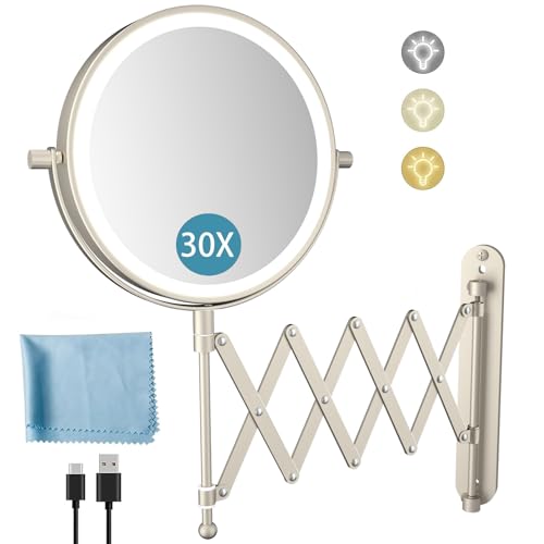 Rechargeable Wall Mounted Makeup Mirror with Lights