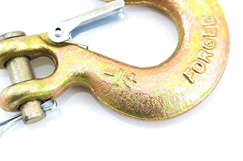 Red Hound Auto (10 Forged 1/4 Inches Clevis Slip Hooks With Latches - Grade 70 #TOP3