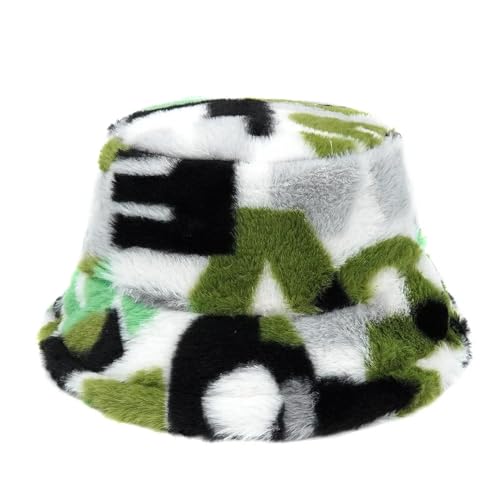 YUEZHAN Bucket Hat Hut Damen Herren Winter Cartoon Gelbe Ente Eimer Hüte Männer Frauen Hut Druck Warme Fischer Kappe 56-58Cm 23