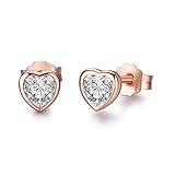 Paquete: Joyero Twenty Plus Twenty Plus Pendientes de Mujer de Corazón \"One Love\" Con Diseño de Mini Corazón Brillante Para Mujeres y Niñas, Aretes de Oro Para Regalos, San Valentín, Navidad Originales