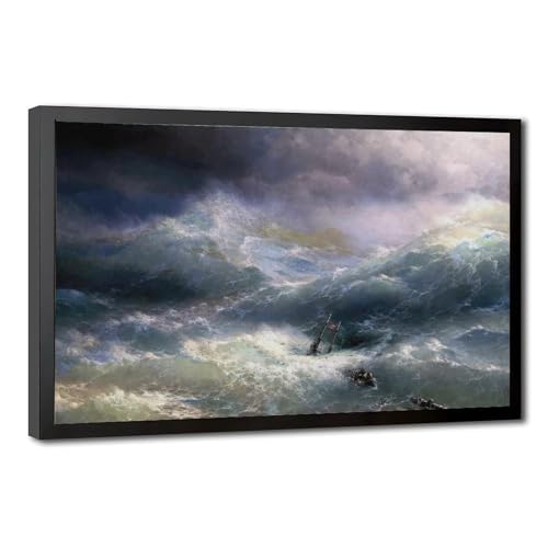 La Vague Ivan Aivazovsky tableau decoration murale salon grande toile marine 61x91 cm