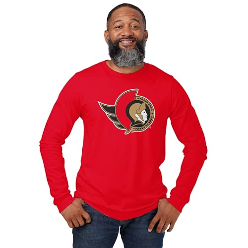 FOCO Ottawa Senators NHL Mens Primary Logo Long Sleeve T-Shirt - Red - XL