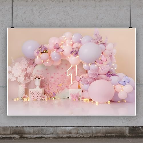 Fondo Fotográfico Vinilo 7x5ft Rosa Morado Cumpleaños miniatura 3