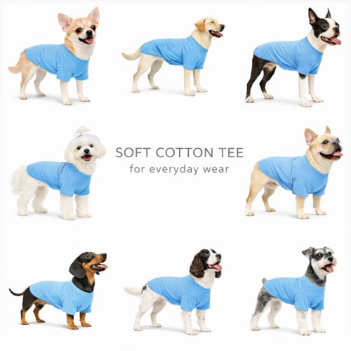 Lovelonglong Pet Clothing Dog Costumes Basic Blank T-Shirt Tee Shirts for Large Dogs Light-Blue XXXXL by Lovelonglong - Image 5