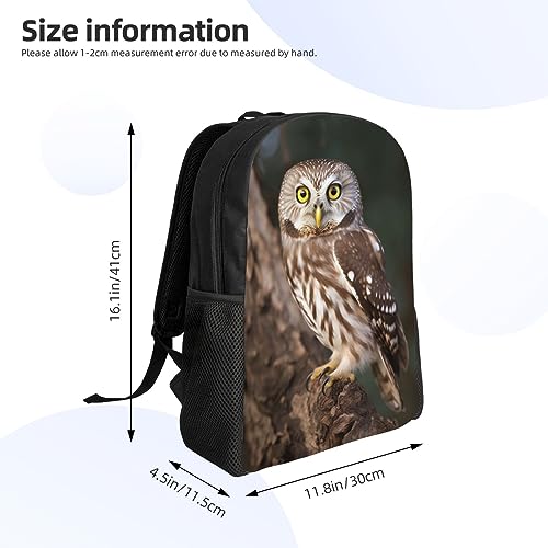 Mochila Casual Impermeable con Estampado de Búho Negra miniatura 4