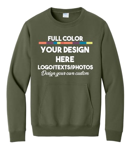 INK STITCH Unisex Pc78pkt Custom Printing Design Your Own Front Pocket Crewneck Sweatshirts