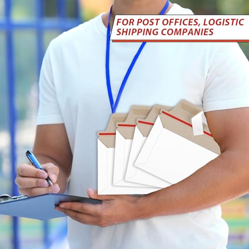party greeting 200 Pcs 6.5 x 4.5 Rigid Mailers with Self Seal Envelopes Stay Flat Photo Mailers Sports Cards Rigid Envelopes for Postcard CD Comic Book Card Shipping Protector by party greeting - Image 7