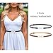 WERFORU Women 2 Pack Skinny Belt for Dress,Thin Waist Belt Adjustable Leather Belt with Silver Buckle,black+brown