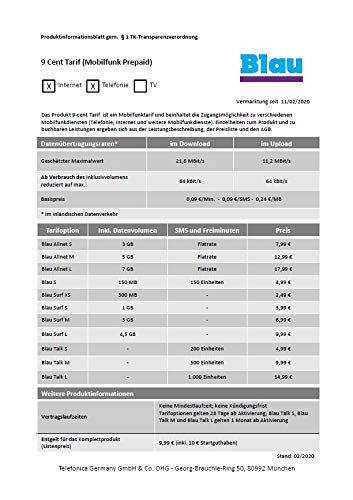 Blau.de SIM Startpack incl. 10 Euro di credito
