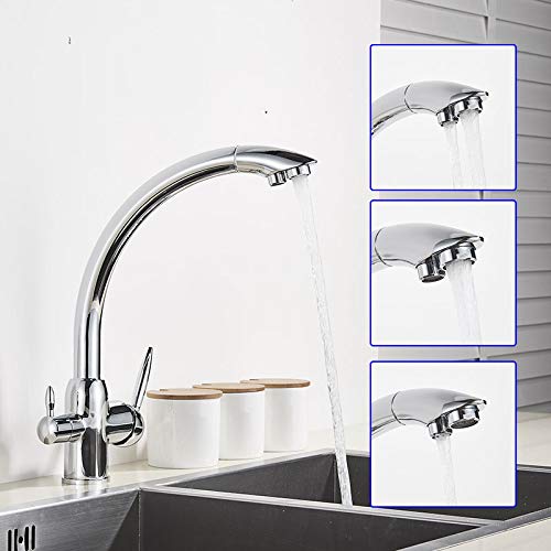 Robinet mélangeur d'évier purificateur d'eau avec double poignée rotative - 4