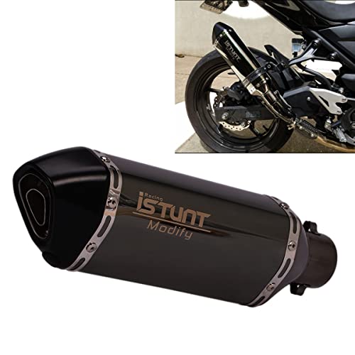 Yosayusa Universal Motorcycle Exhaust Pipe Slip On With Baffle Muffler 1.5-2" Inlet W/Db Killer 51Mm Silencer Muffler (370Mm) #TOP5