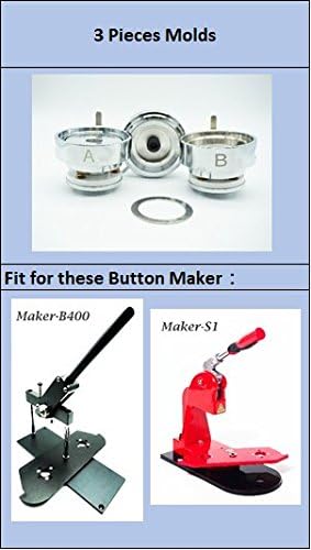 ChiButtons 32mm (1.25") Interchangeable Round Die Moulds-S1 + Free Pin Button Components (100 Sets) image 5