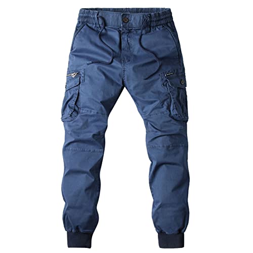 Pantalones cargo para hombre, estilo casual, de algodón,