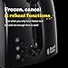 Russell Hobbs Textures 2 Slice Toaster (Extra Wide Slots, 6 Browning levels, Frozen, cancel & reheat function with indicator lights, Removable crumb tray, 850W, Black matt & high gloss finish) 21641
