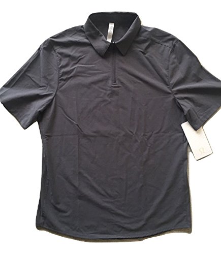 Lululemon Raised City Men Short Sleeve Polo Collared Shirt Dark Ash Grayworkout Run