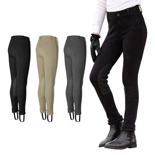 Pantalon d'équitation Horze Ella femme noir fini les compressions en selle taille XL