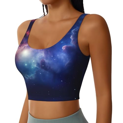 Soutien-gorge de sport galaxie contre la transpiration pour haut de yoga
