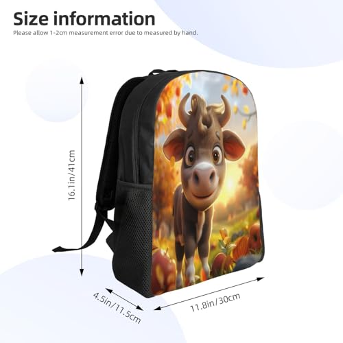 Comfort Fit Unisex Cow Autumn Field Smile Backpack Durable for Daily Commute & Travel Adventures 16 Inch4