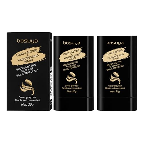 Image of 3 Pack Instant Root Touch-Up Stick(Black+Coffee+Brownish Black): 2-in-1 Temporary Hair Color Comb Set for Gray Coverage, Washable in One Shampoo & Gentle