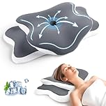 CloudNook Memory Foam Pillow for Neck and Shoulder Pain Relief, Orthopaedic Cervical Pillow, Ergonomic Contour Neck Support Bed Pillows for Side & Back Sleepers, Cooling Cover